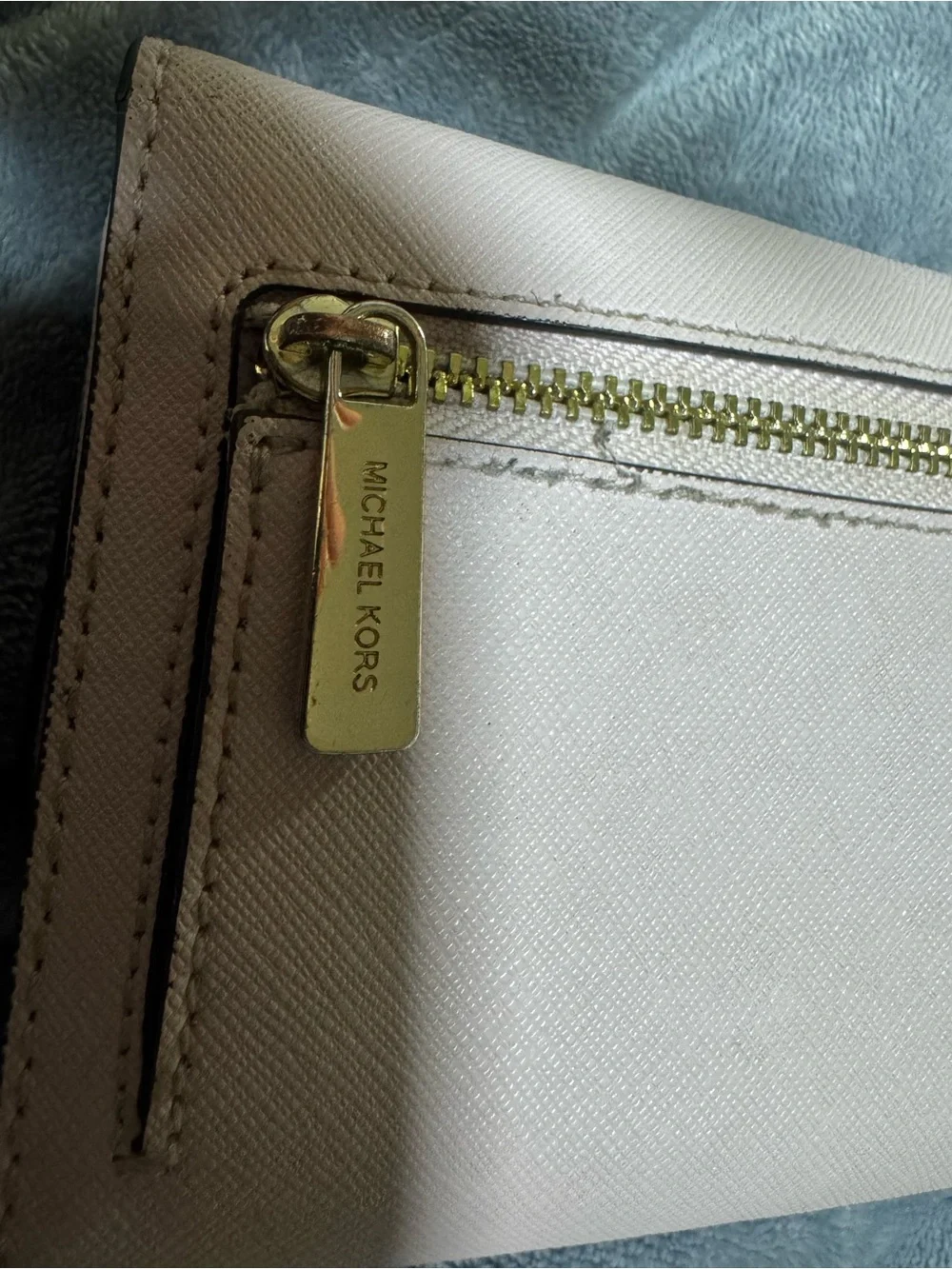 Michael Kors Light Pink Saffiano Wallet with Gold Logo